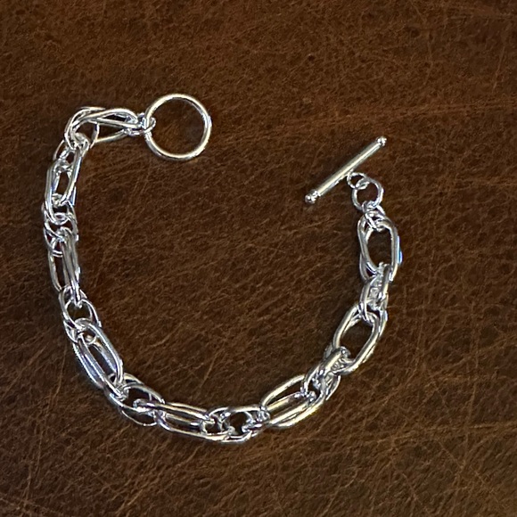 Silver 925 toggle clasp Chain Bracelet - Picture 6 of 8